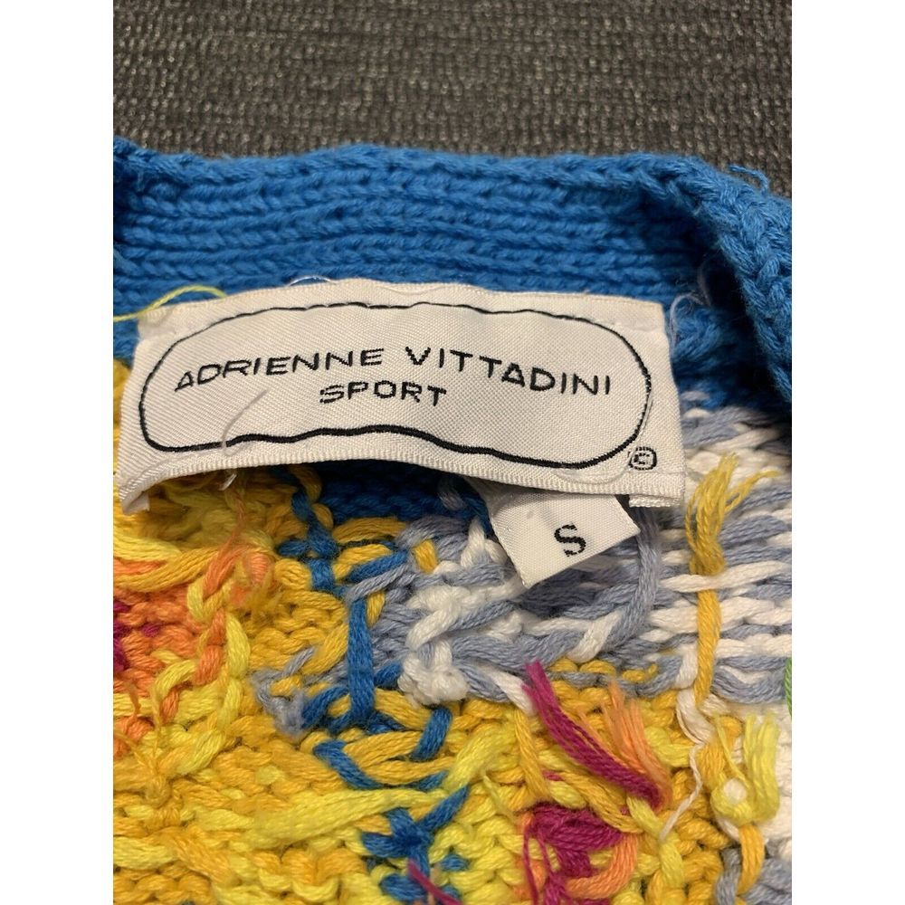 Adrienne Vittadini Sport Vintage Cardigan Women's Small 100% Cotton Floral Blue - Picture 2 of 5